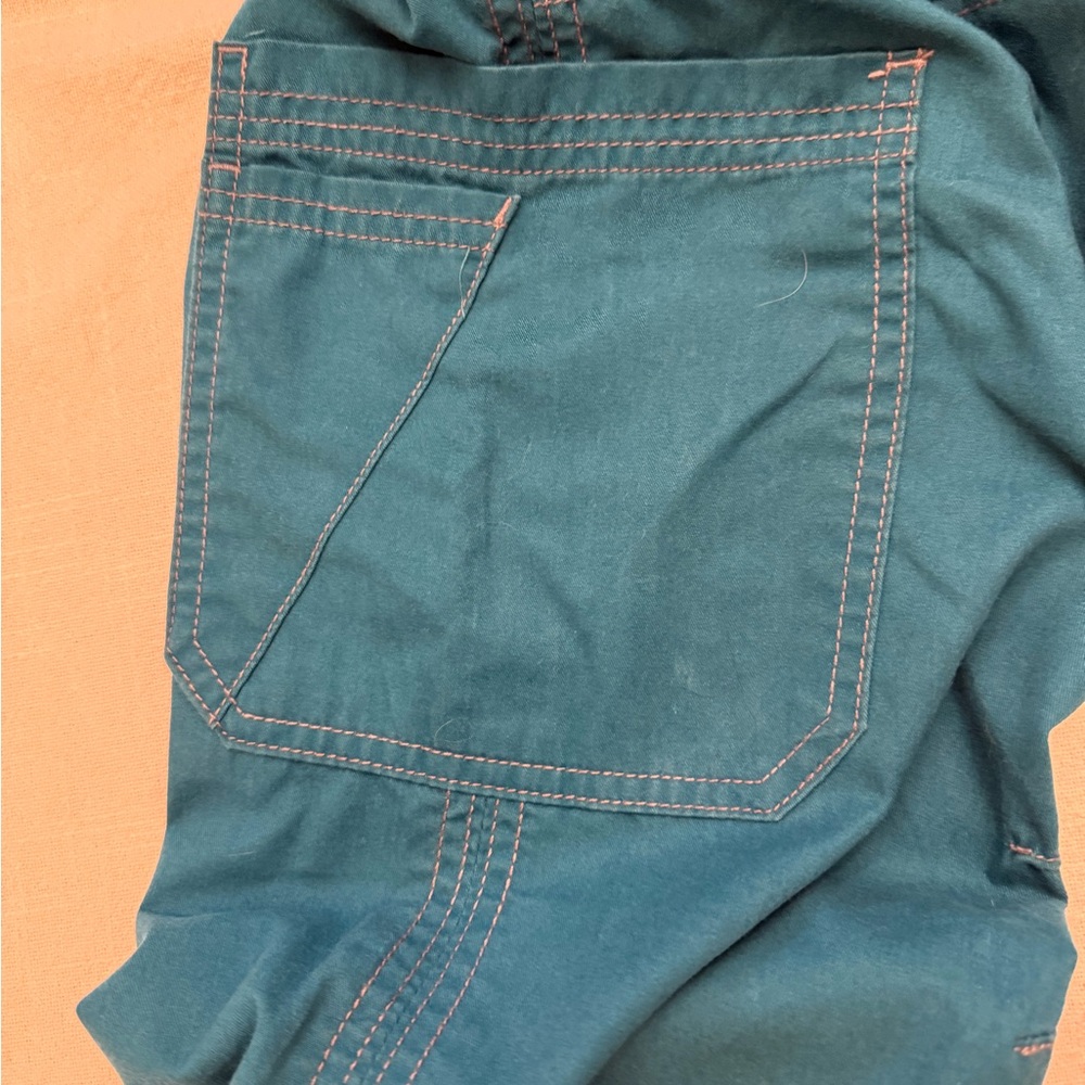 Women's Koi Teal Drawstring Cargo scrub Pants - Picture 5 of 10